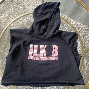 ILoveKickboxing. Cropped Pink Stardust Hoodie. Small. Vintage. Barely Worn.